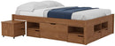 Cama Queen Multifuncional Madeira Maciça 6 Gavetas Charme Inter Link Amendoa