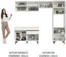 Cozinha Completa Madesa Reims Xa250003 com Armário e Balcão - Branco