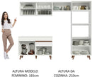 Cozinha Completa Madesa Reims Xc260001 com Armário, Balcão e Tampo - Branco
