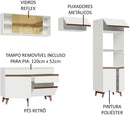 Cozinha Completa Madesa Reims Xc260001 com Armário, Balcão e Tampo - Branco