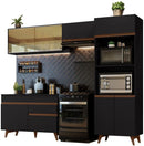 Cozinha Completa Madesa Reims Xc260001 com Armário, Balcão e Tampo - Preto