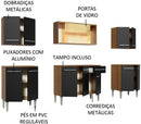 Cozinha Completa Madesa Emilly Fire com Balcão e Armário Aéreo Reflex - Rustic/preto