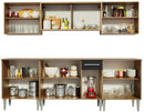 Cozinha Completa Madesa Emilly Fire com Balcão e Armário Aéreo Reflex - Rustic/preto
