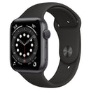 Apple Watch Series 6 44mm Caixa Cinza-Espacial e Pulseira Preta Esportiva